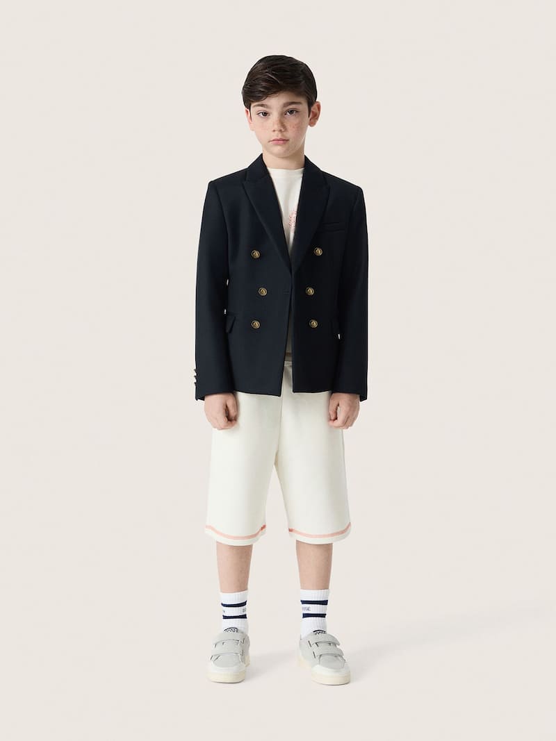 Golden Goose - Boys' dark blue double-breasted blazer in 