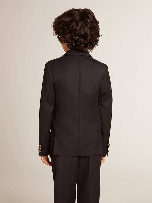 Golden Goose - Boys' dark blue double-breasted blazer in 