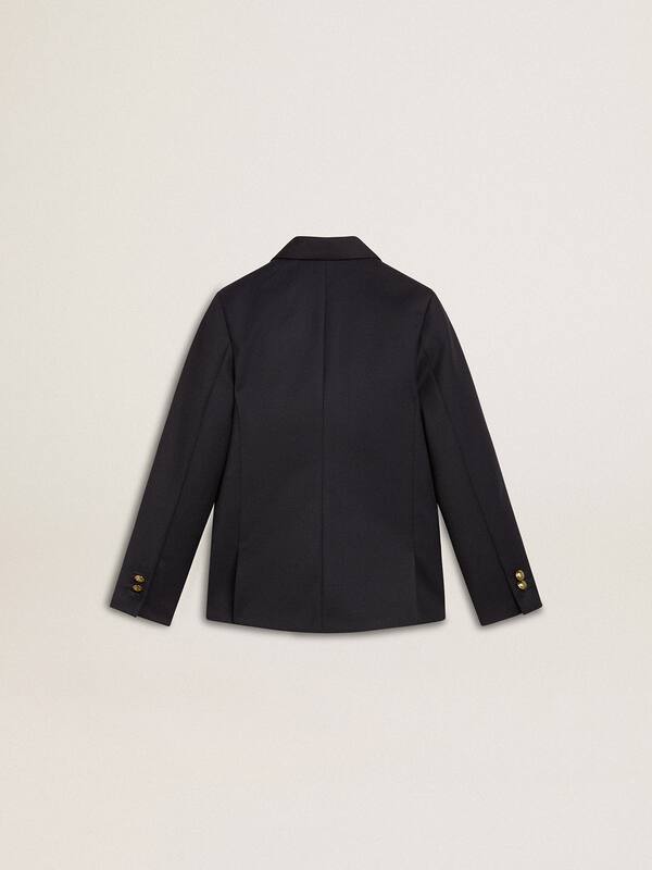 Golden Goose - Boys' dark blue double-breasted blazer in 