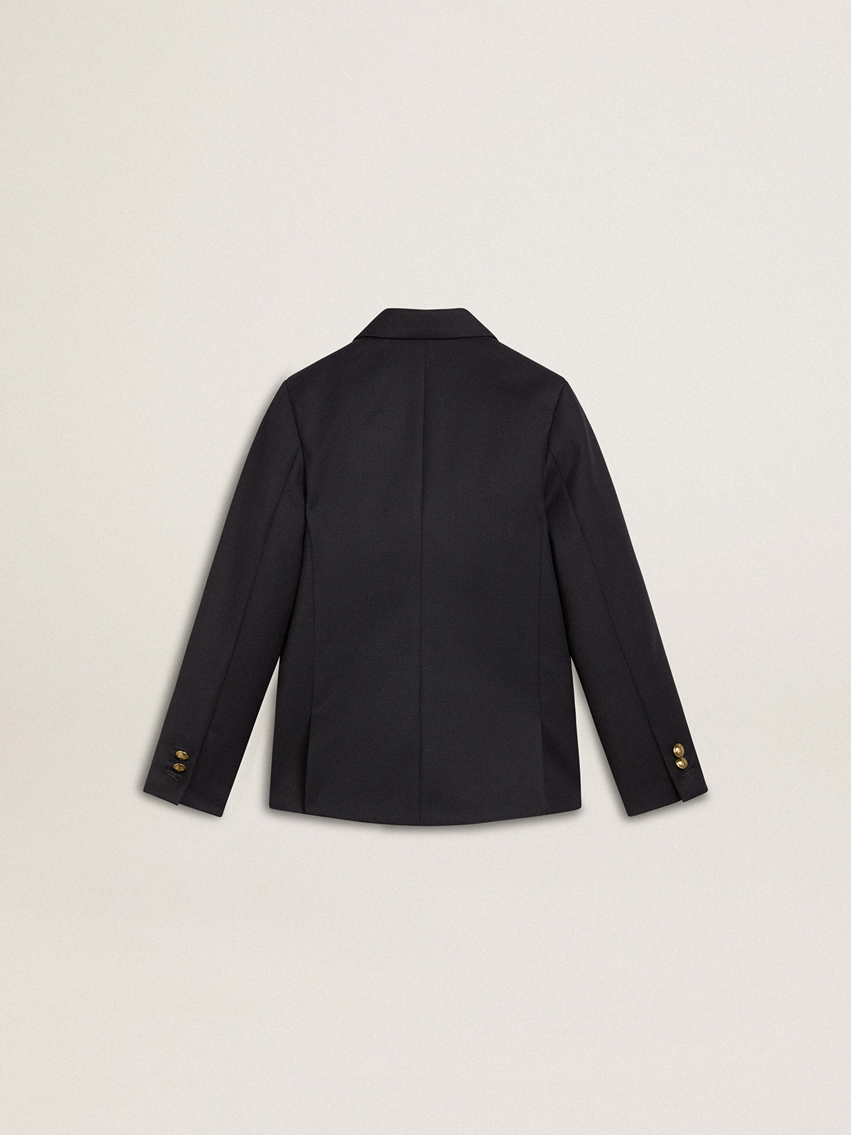 Golden Goose - Boys' dark blue double-breasted blazer in