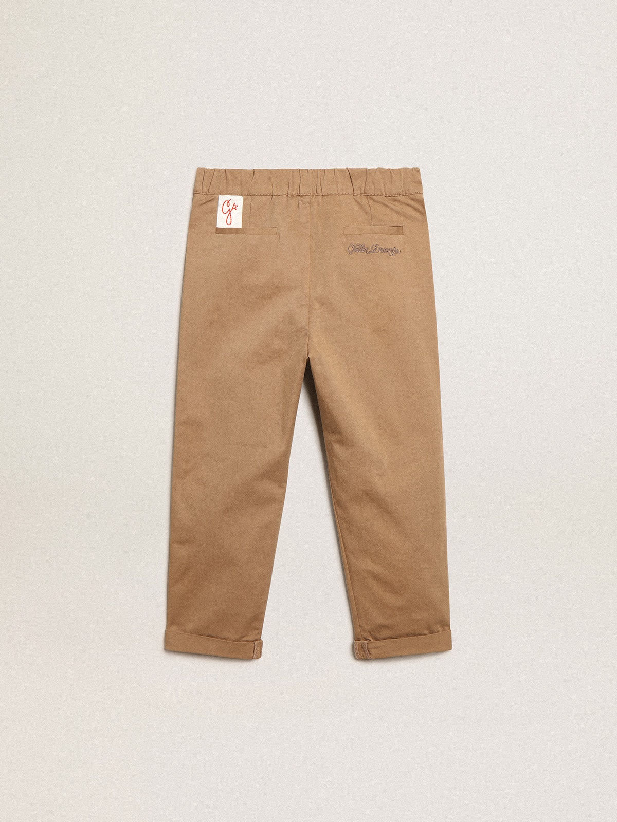 Golden Goose - Pantalon chino pour garçon en coton caramel in 