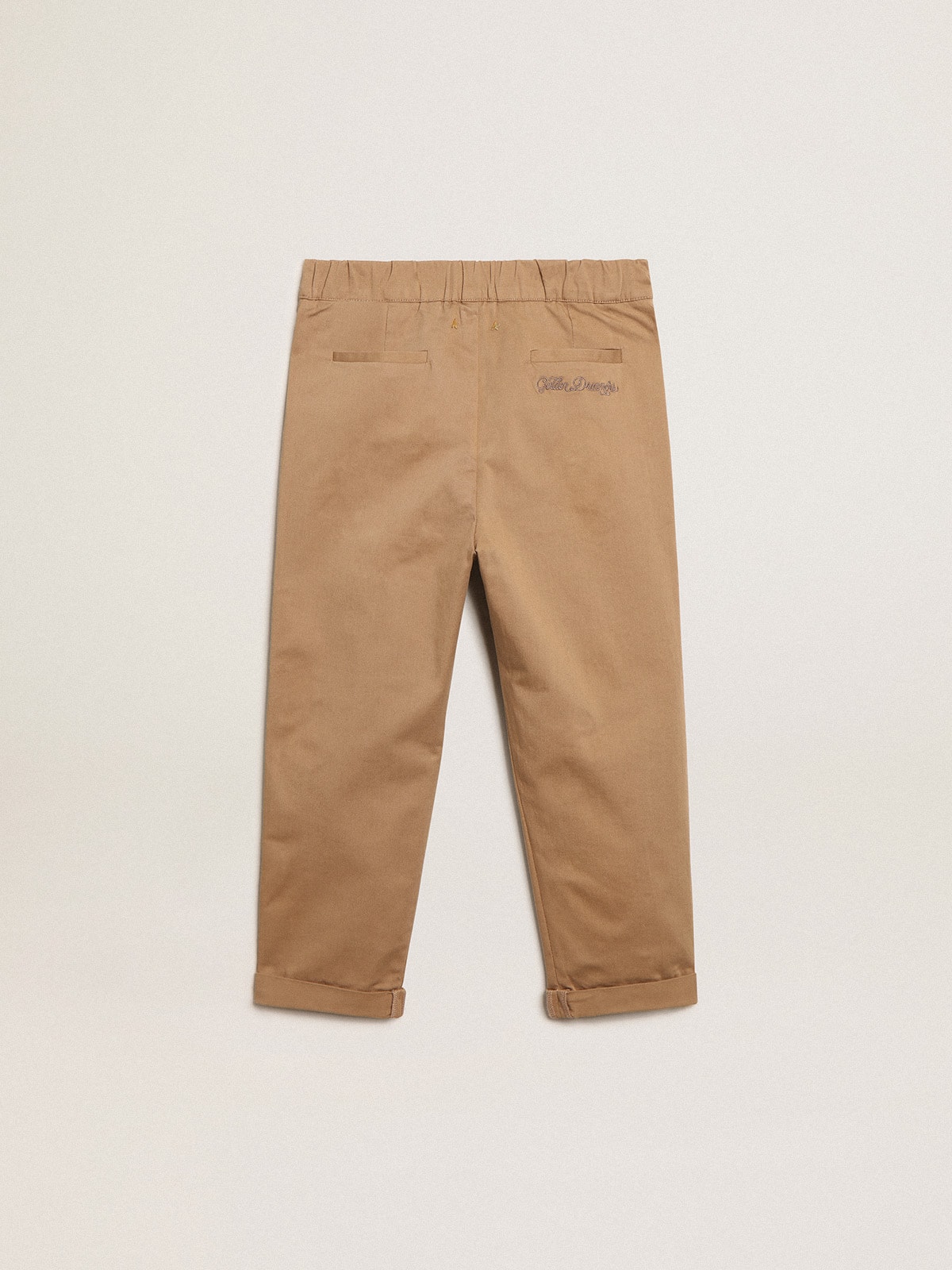 Golden Goose - Pantalon chino pour garçon en coton caramel in 