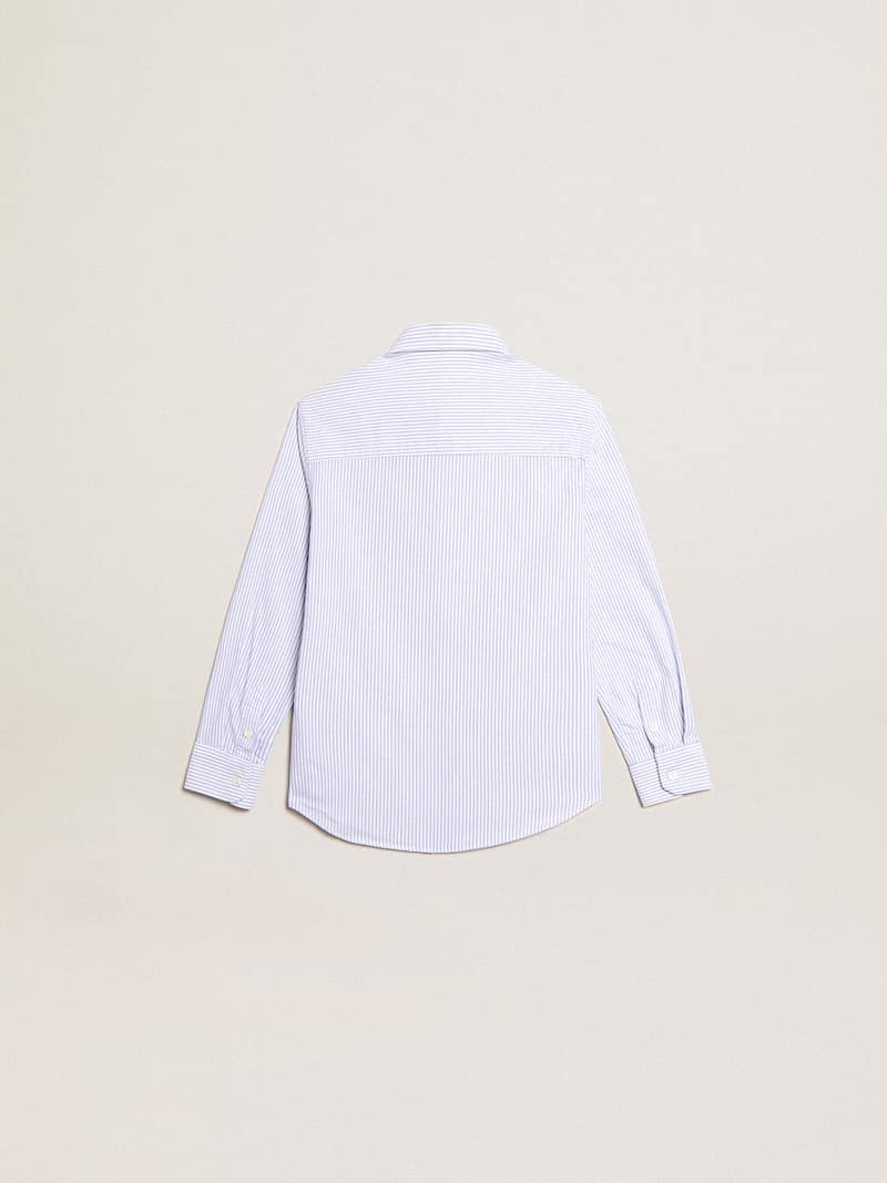 Golden Goose - Boys&rsquo; shirt with light blue stripes in 