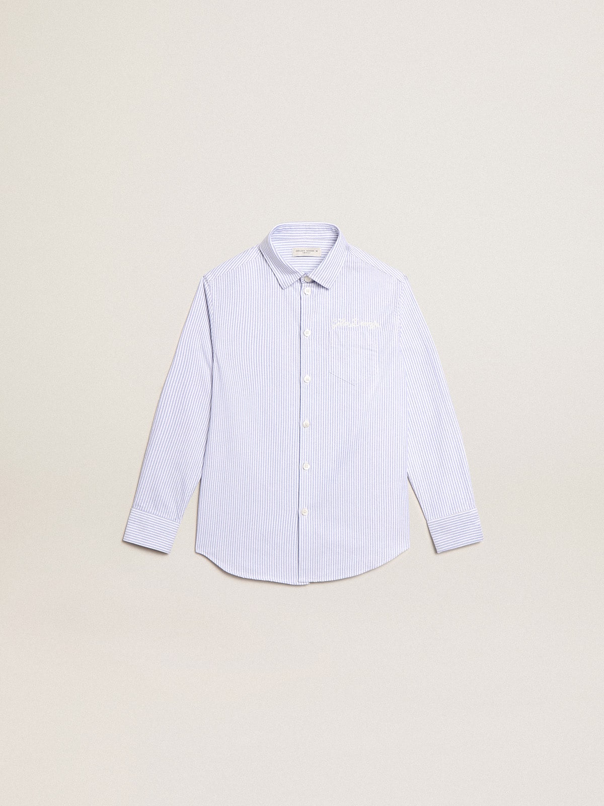 Golden Goose - Boys’ shirt with light blue stripes in 