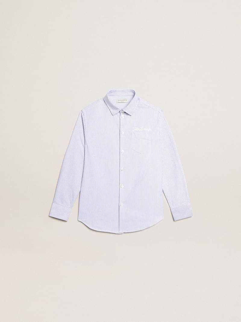 Camicia da bambino a righe di colore azzurro