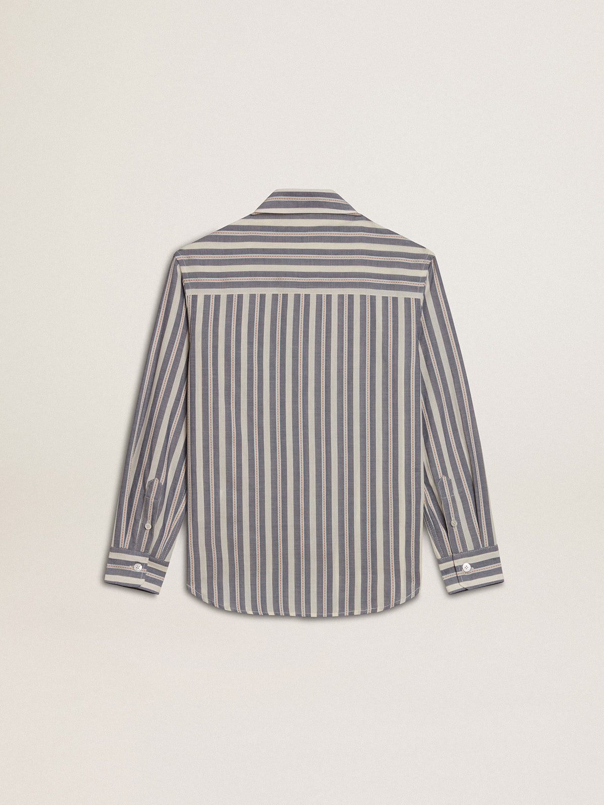 Golden Goose - Boys' striped shirt with Golden Dreamers detail on the pocket in 