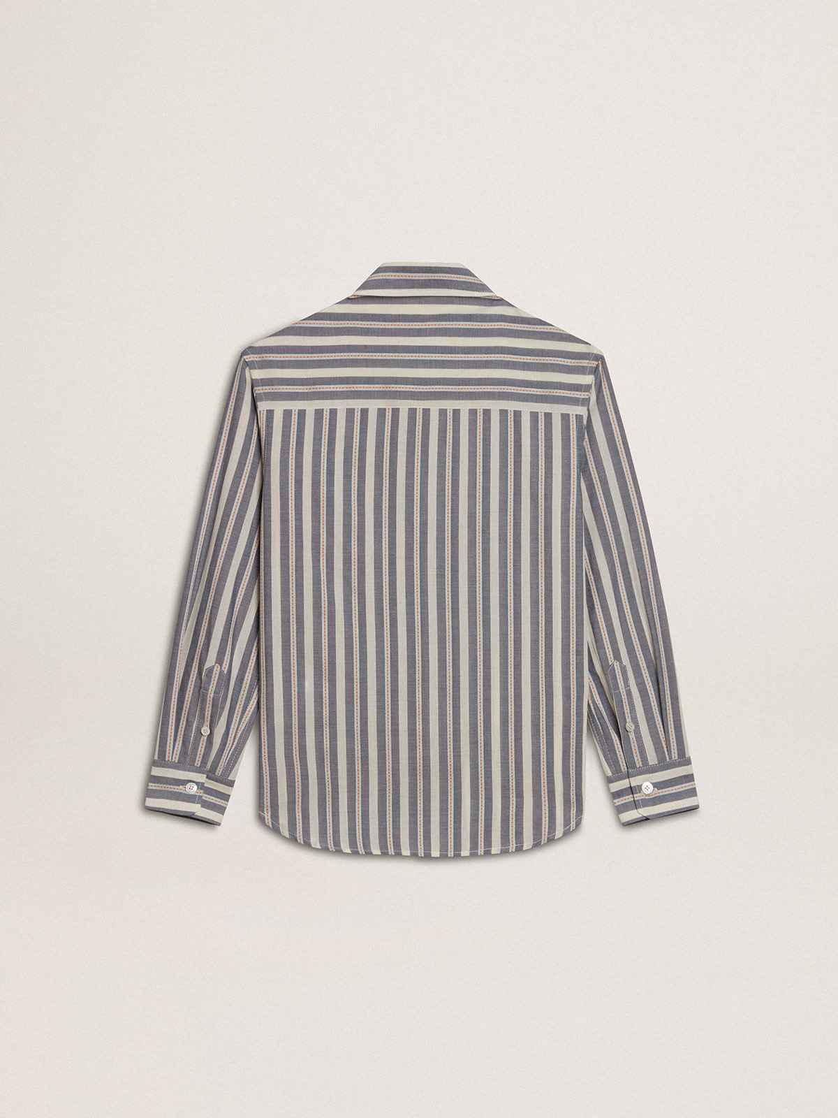 Golden Goose - Boys' striped shirt with Golden Dreamers detail on the pocket in