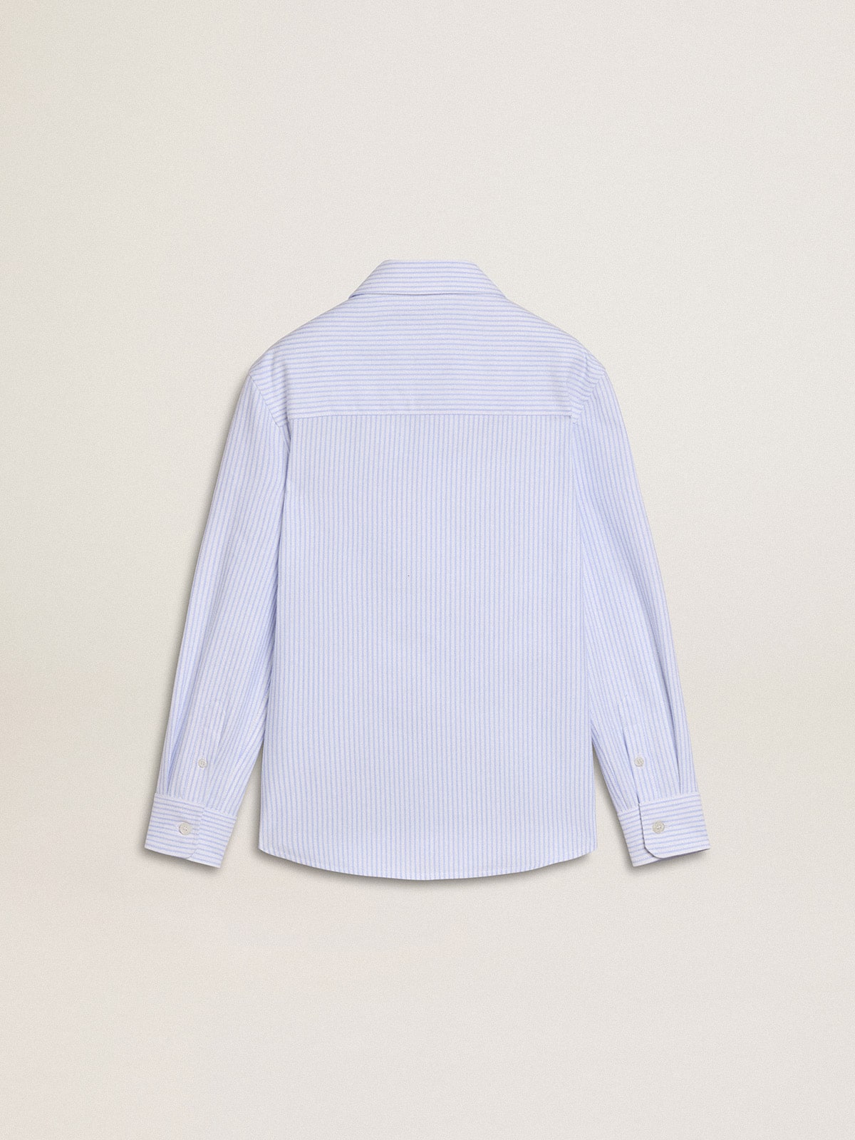 Girls' striped shirt with embroidered lettering on the pocket