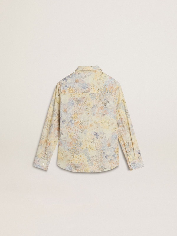 Golden Goose - Girls' cotton shirt with multicolor floral print in 