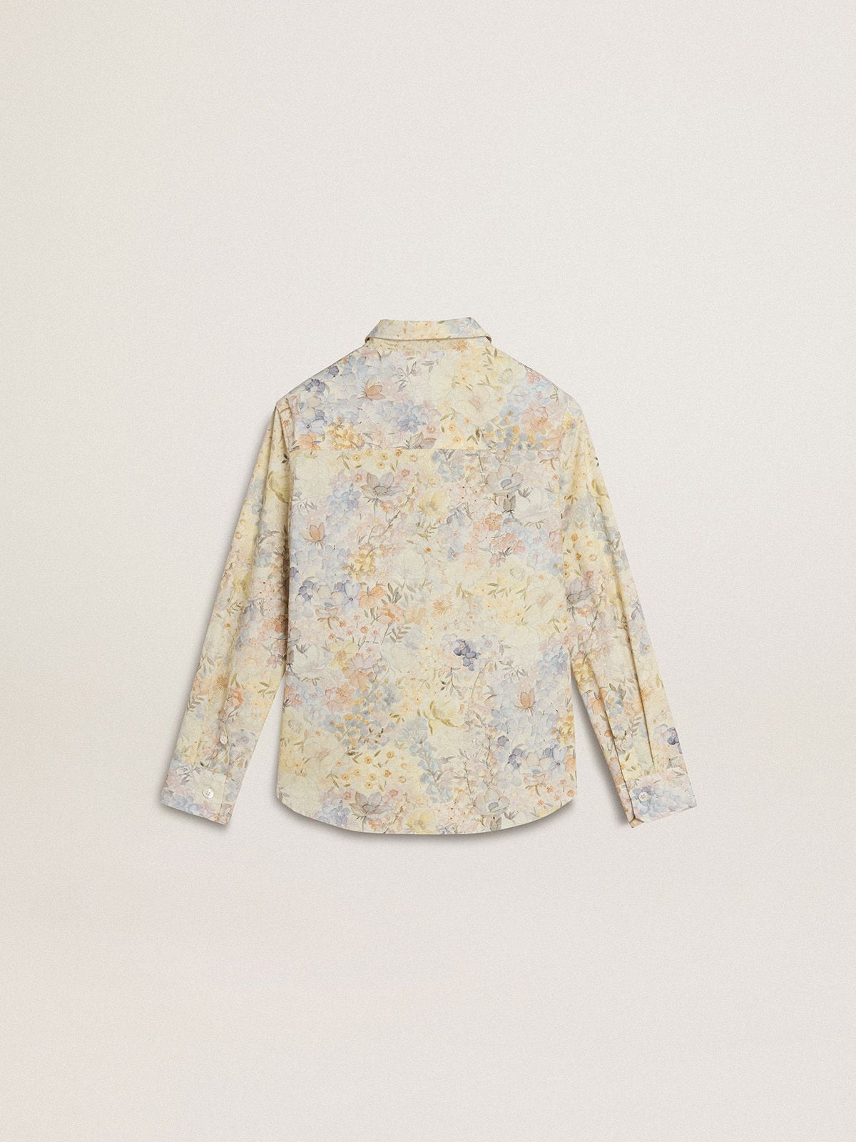 Golden Goose - Camisa de niña de algodón con estampado floral multicolor in