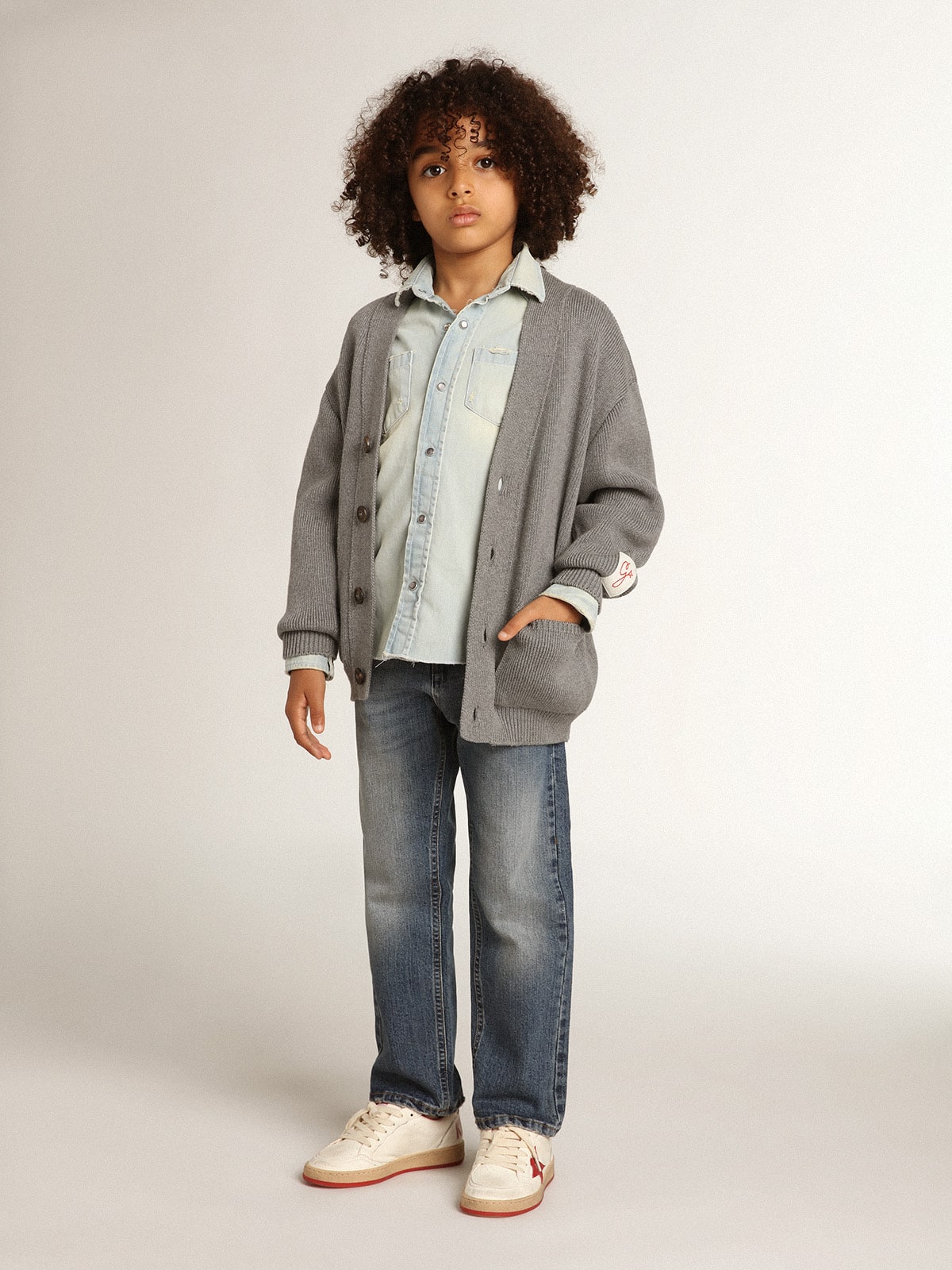 Golden Goose - Pantalón vaquero de niño en denim elástico in 