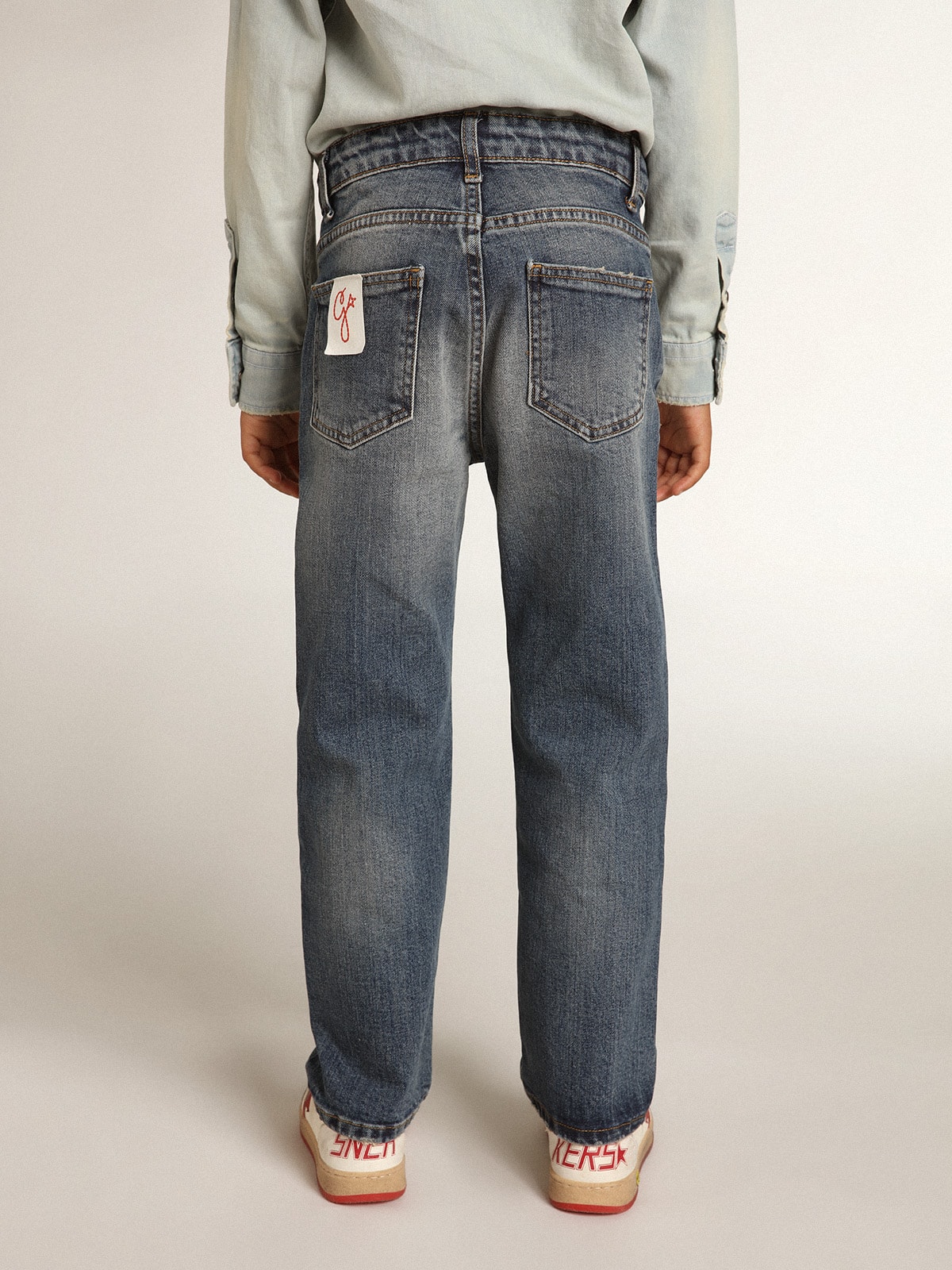 Golden Goose - Pantalón vaquero de niño en denim elástico in 