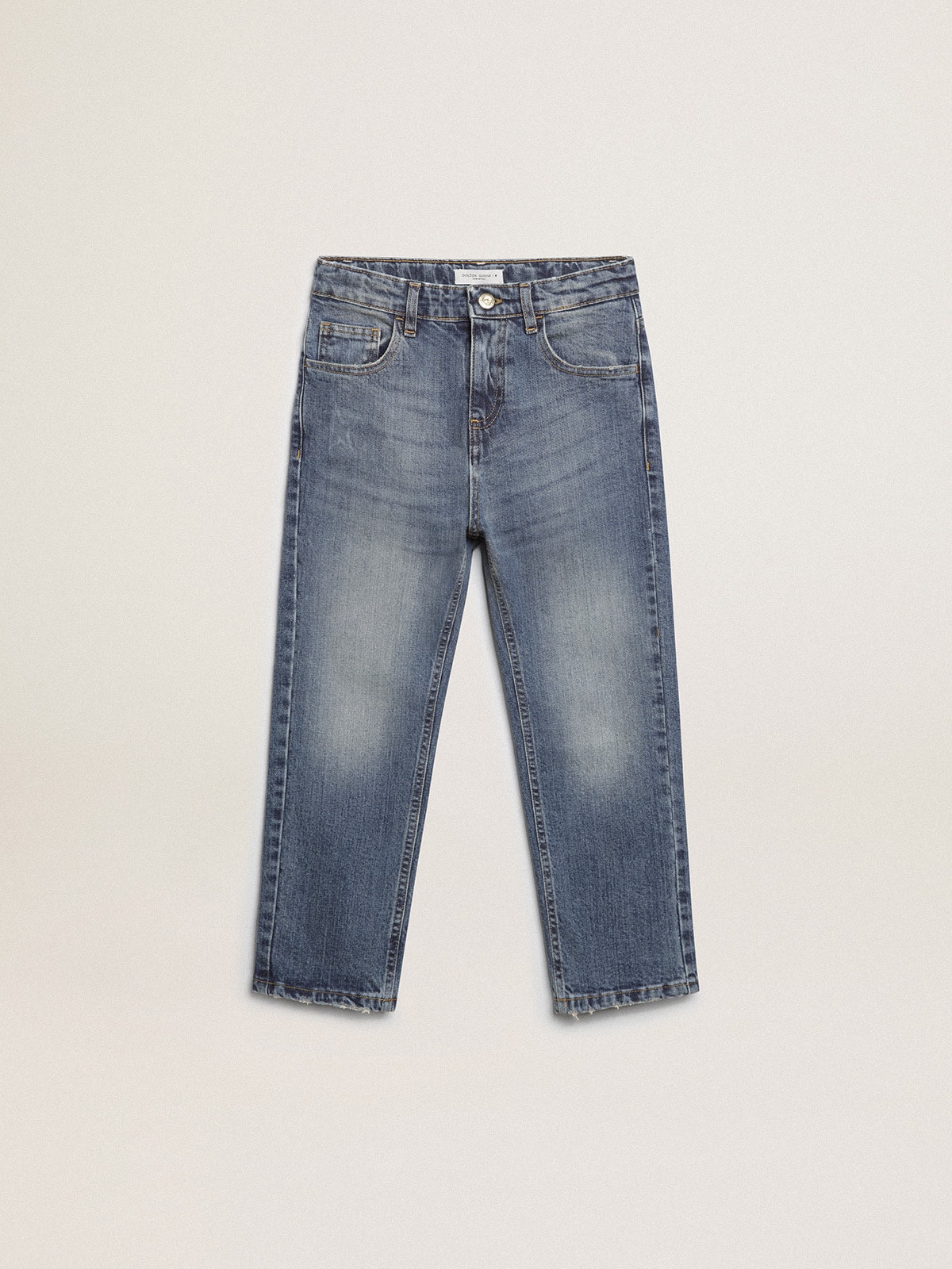 Boys stretch jeans in blue denim Golden Goose