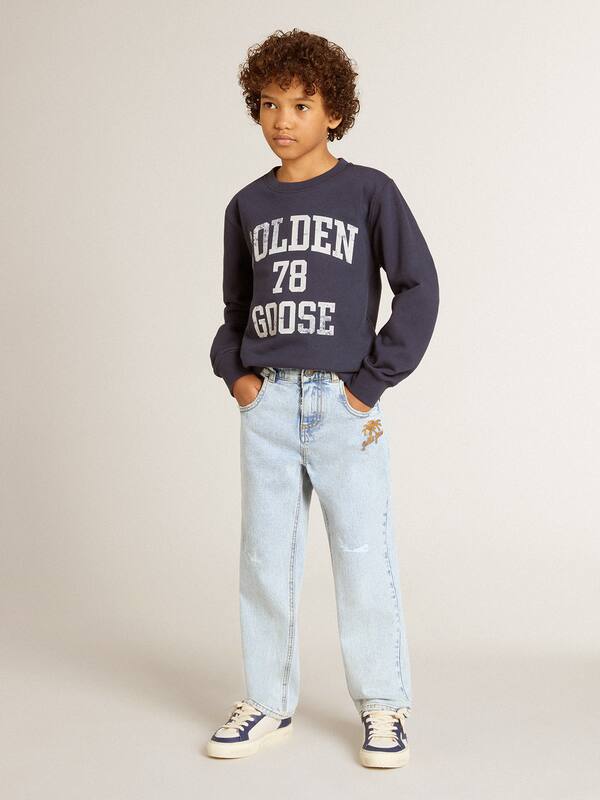 Golden Goose - Boys' light denim jeans in 
