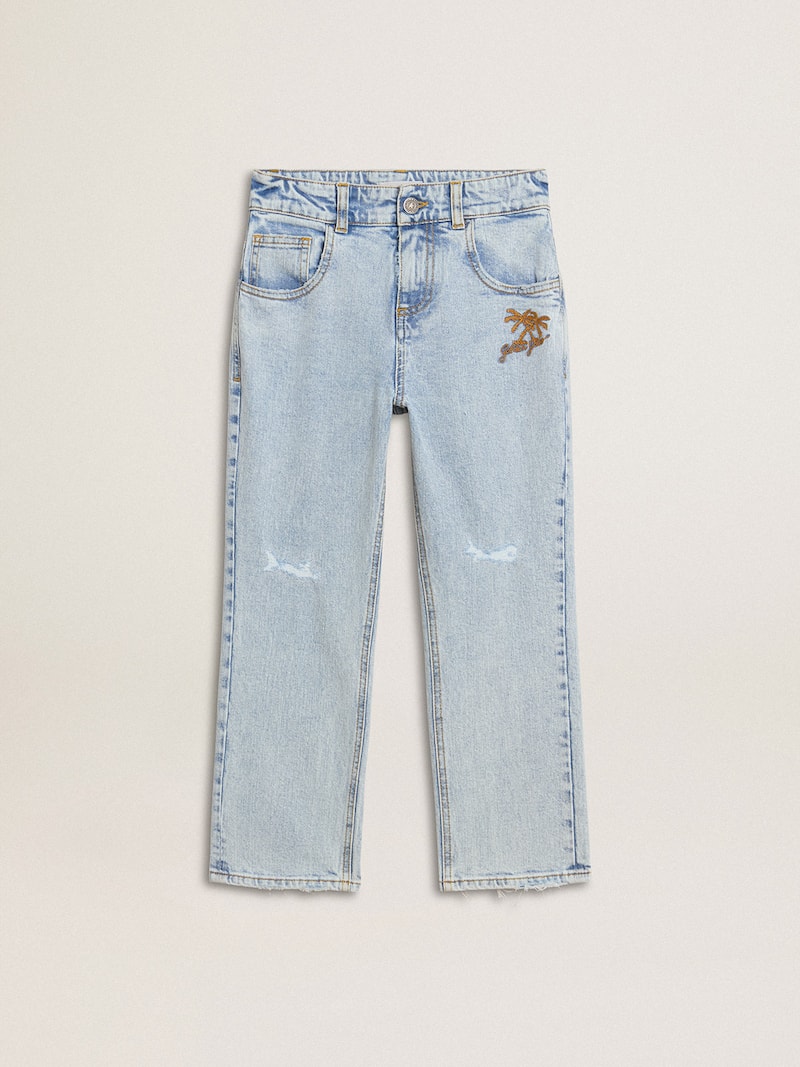 Jeans da bambino in denim chiaro