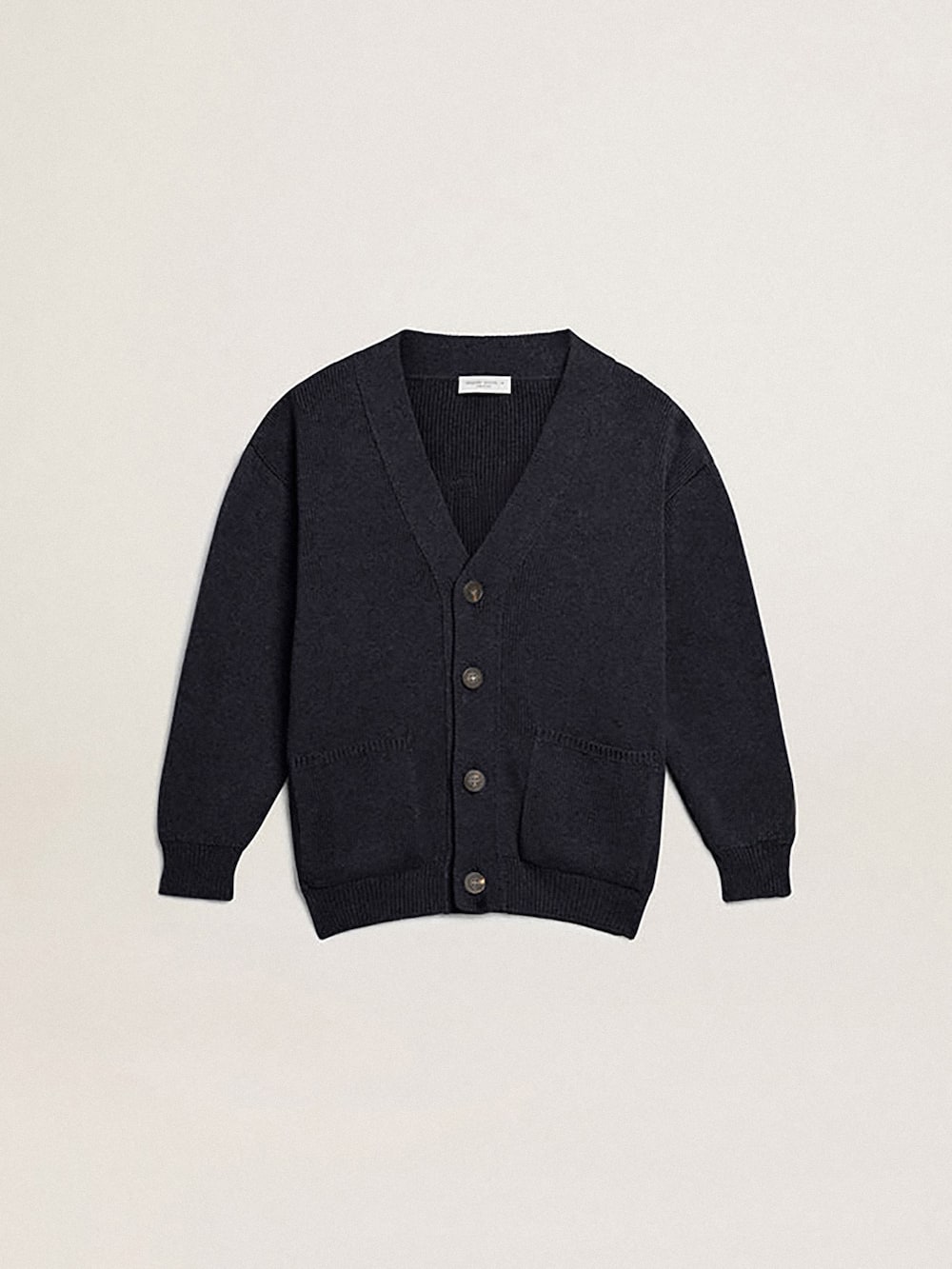 Golden Goose - Dark blue cotton cardigan with logo on the back in 