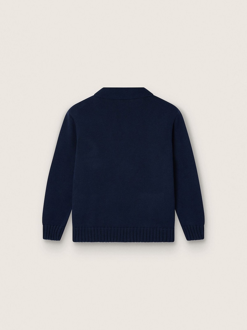 Golden Goose - Kids&rsquo; cardigan in blue cotton with embroidered logo in 