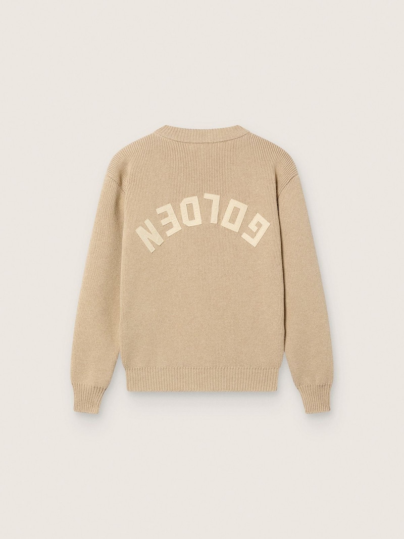Golden Goose - Jersey Unisex Golden para ni&ntilde;os de canal&eacute; color beige con logotipo en la espalda in 