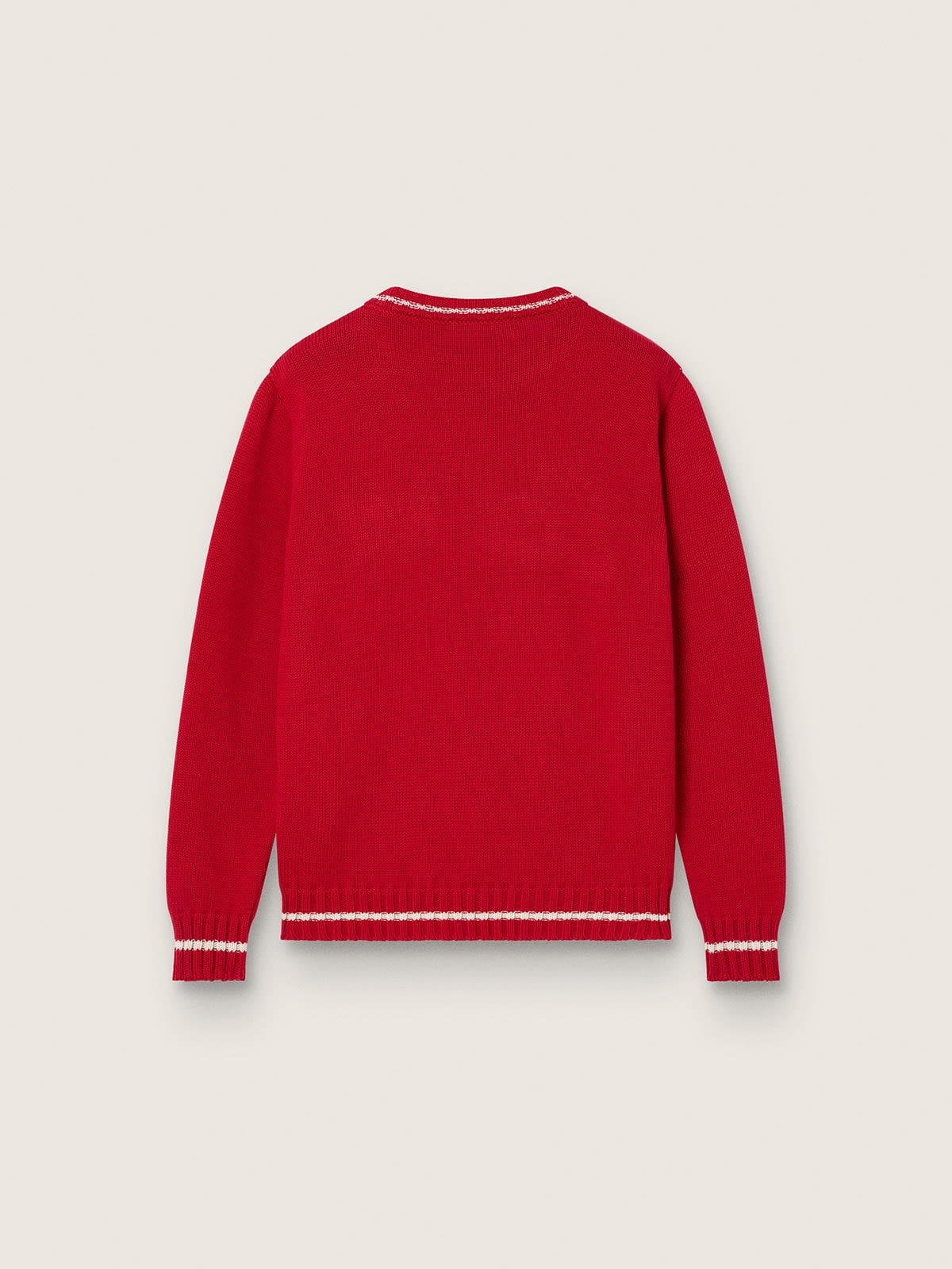 Kinderpullover aus roter Baumwolle mit Sticklogo