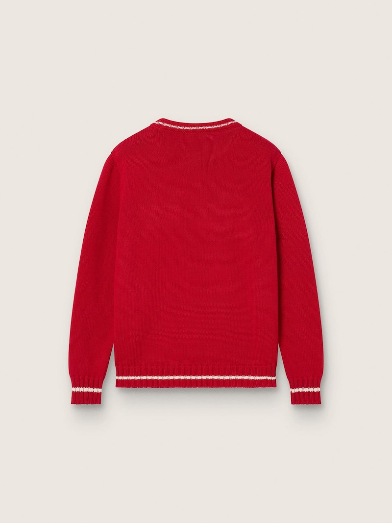 Golden Goose - Kids&rsquo; sweater in red cotton with embroidered logo in 
