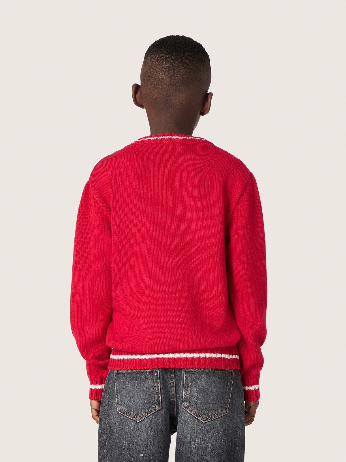 Golden Goose - Kinderpullover aus roter Baumwolle mit Sticklogo in 
