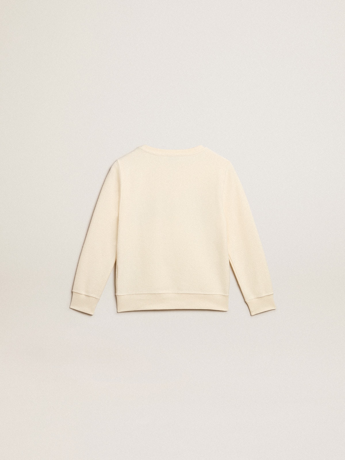 Sweatshirt in aged white with multicolor Golden lettering on