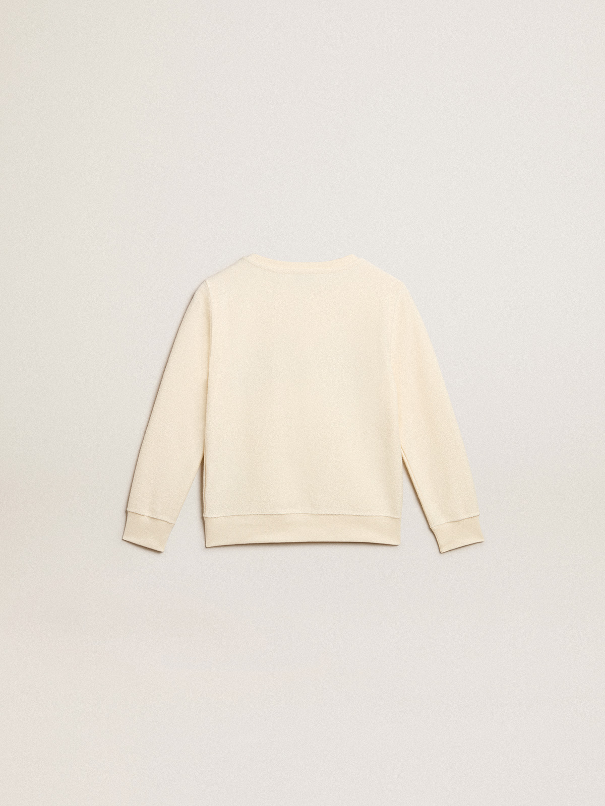 Golden Goose - Sudadera de color blanco envejecido con mensaje Golden multicolor en el delantero in