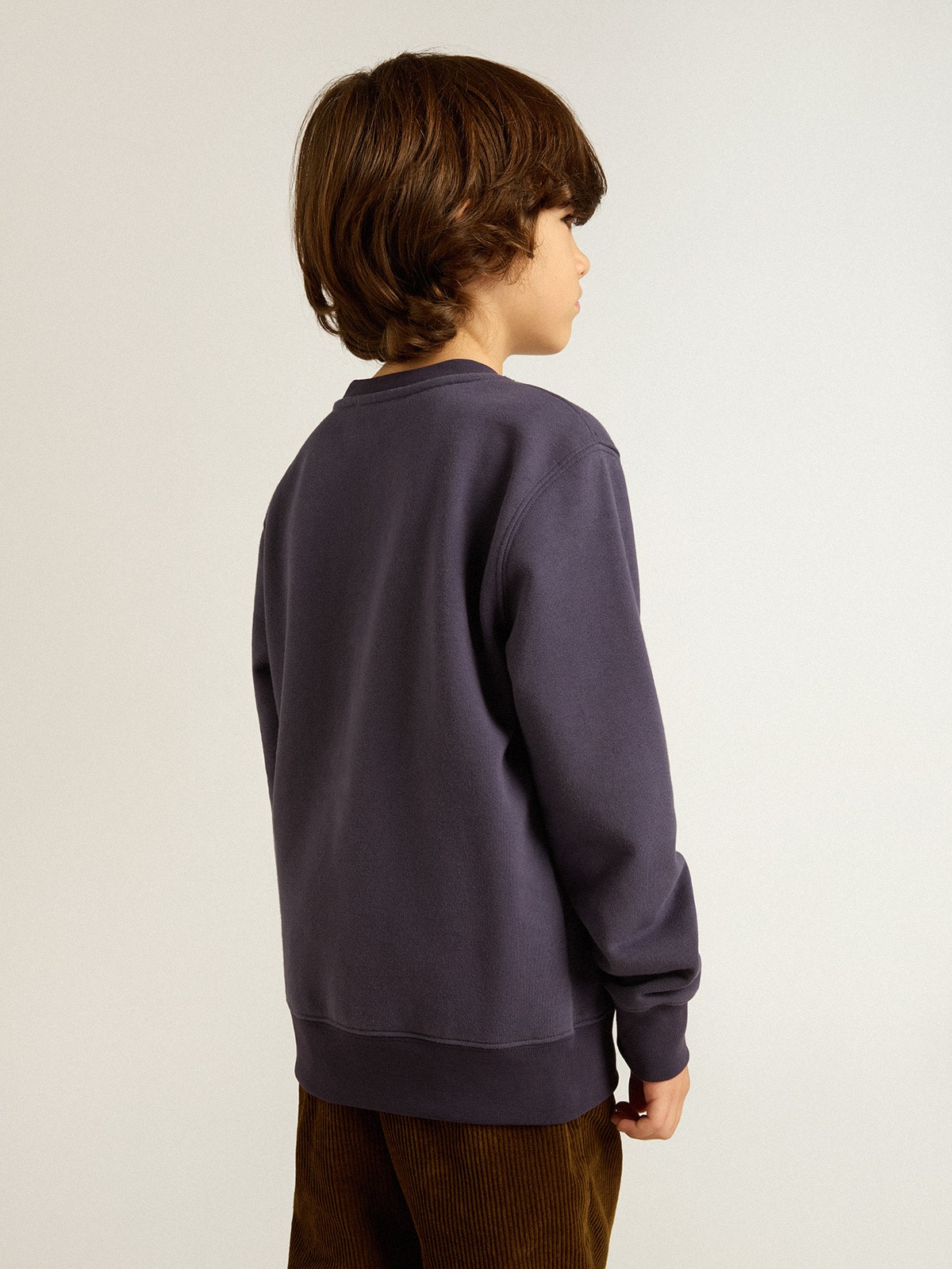 Golden Goose - Sweat-shirt bleu violet avec inscription Golden Goose sur le devant in 