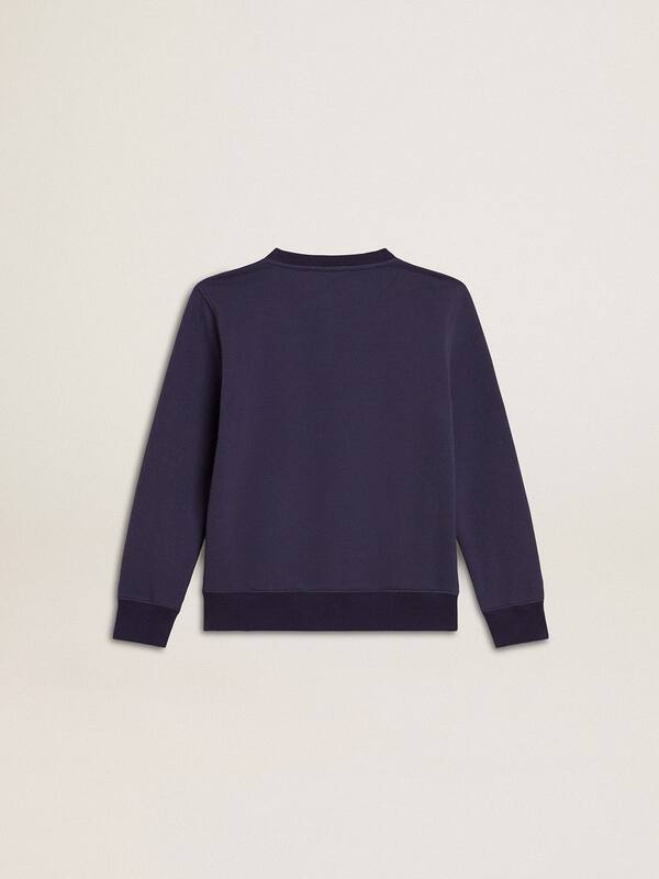 Golden Goose - Blue-violet sweatshirt with Golden Goose lettering on the front in 