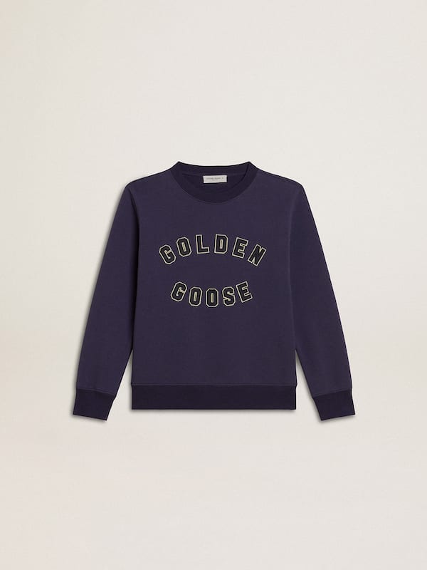 Golden Goose - Blue-violet sweatshirt with Golden Goose lettering on the front in 