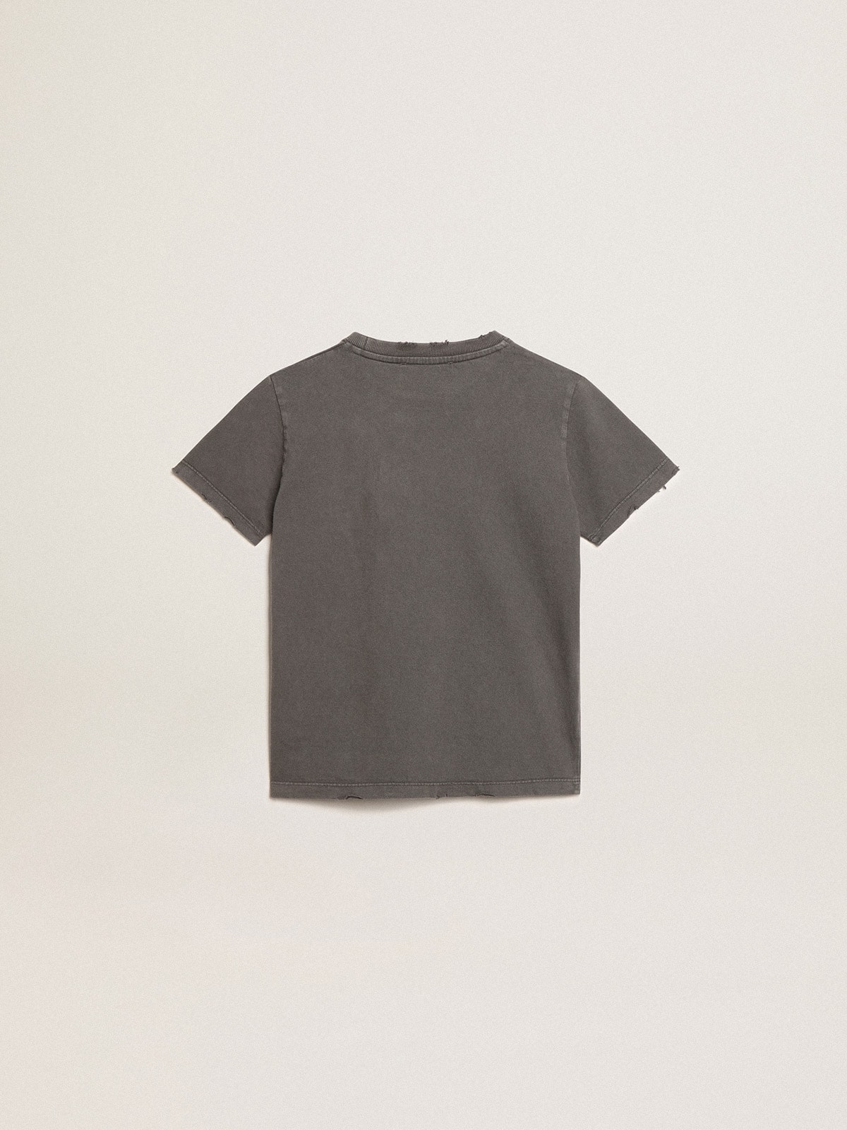 Golden Goose - Boys’ T-shirt in gray with distressed treatment in 