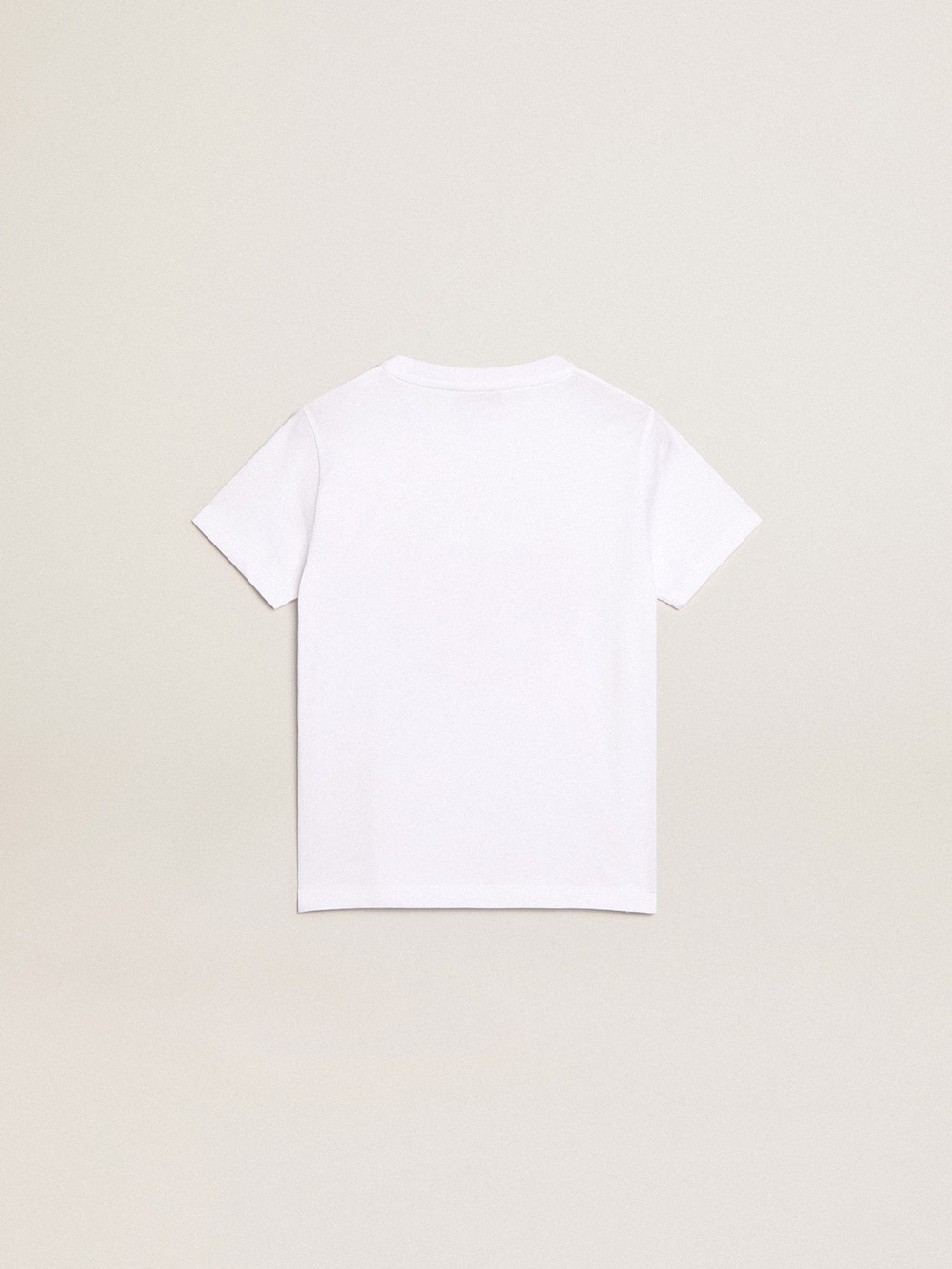 Golden Goose - Camiseta blanca de niño con logotipo rojo estampado en el centro in 