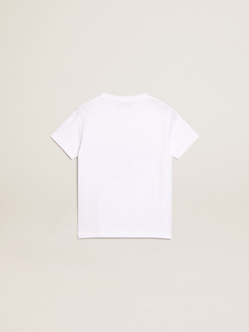 Golden Goose - Camiseta blanca de niño con logotipo rojo estampado en el centro in 