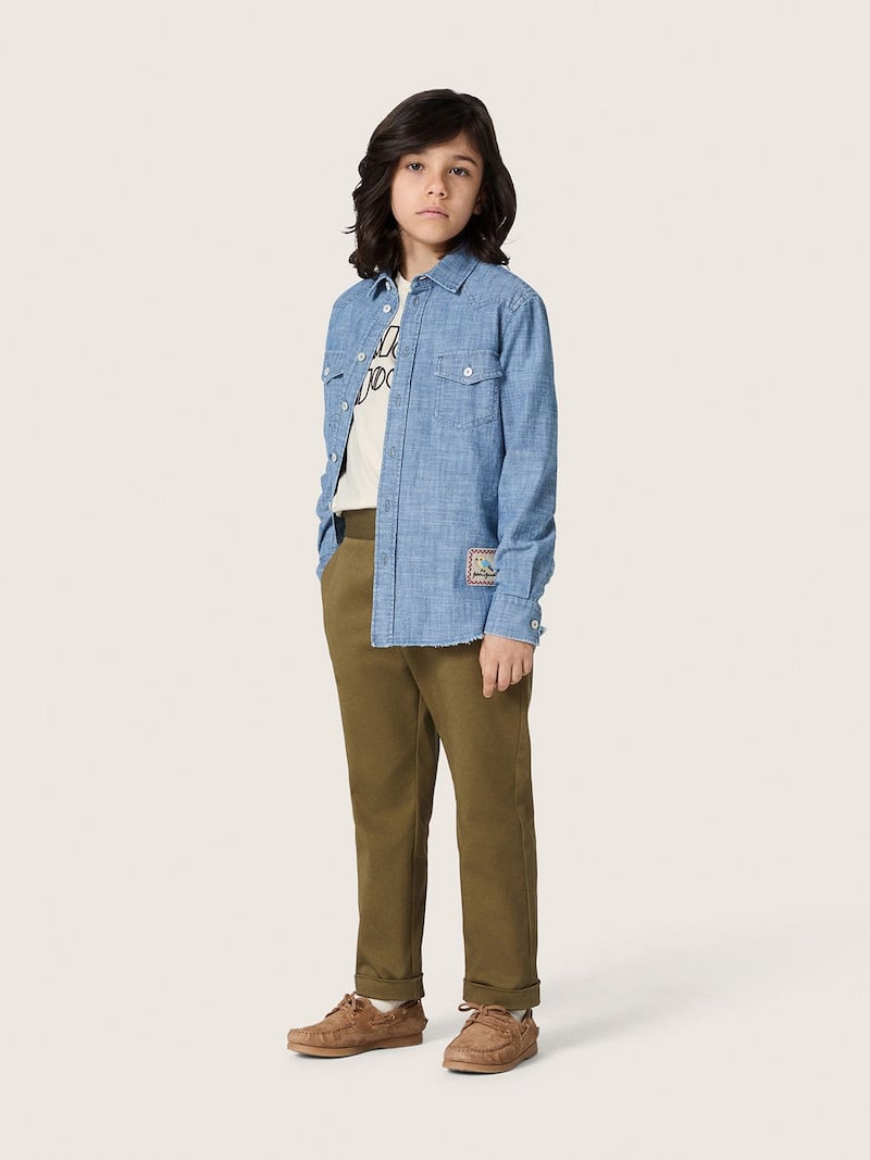 Golden Goose - Camiseta de ni&ntilde;o Journey en tejido jersey de algod&oacute;n blanco con logotipo in 