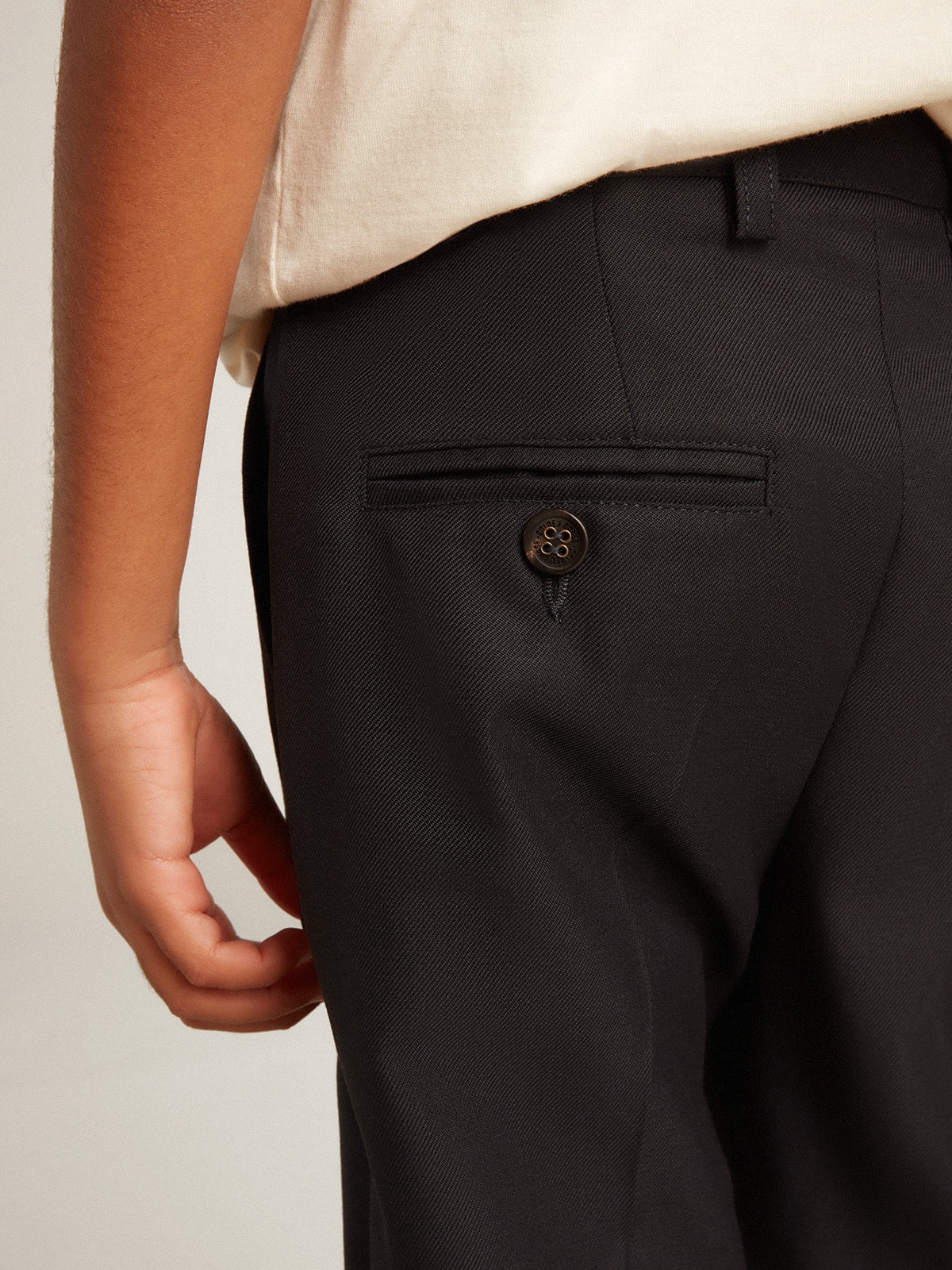 Golden Goose - Boys’ pants in dark blue wool in 