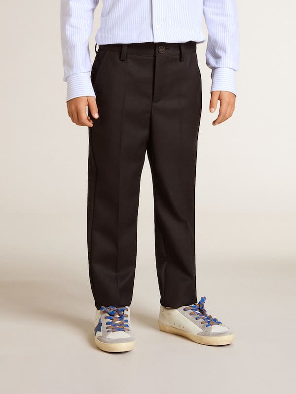 Golden Goose - Boys' dark blue wool pants in 