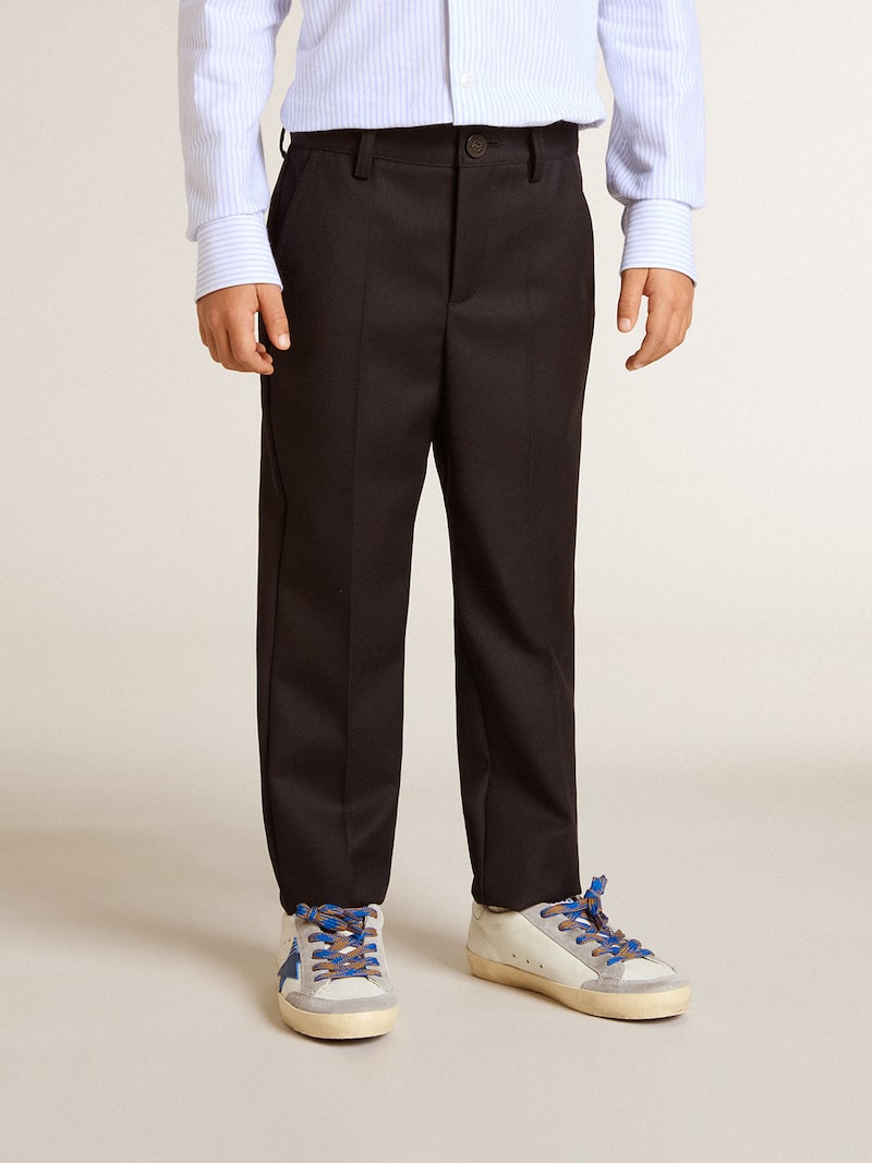 Golden Goose - Boys' dark blue wool pants in 