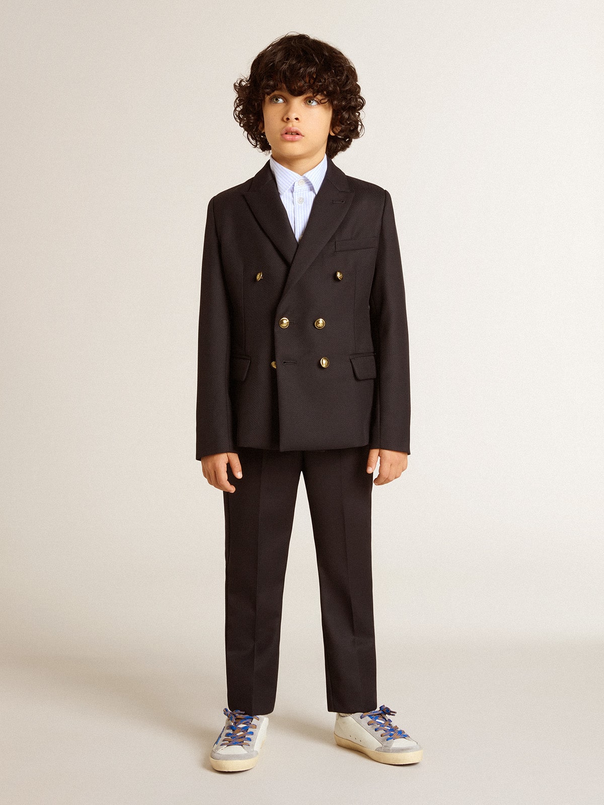 Golden Goose - Boys' dark blue wool pants in 