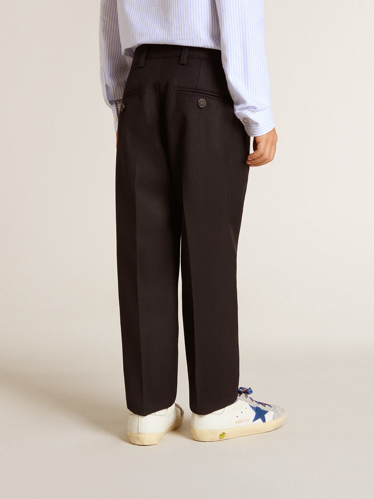 Golden Goose - Boys' dark blue wool pants in 