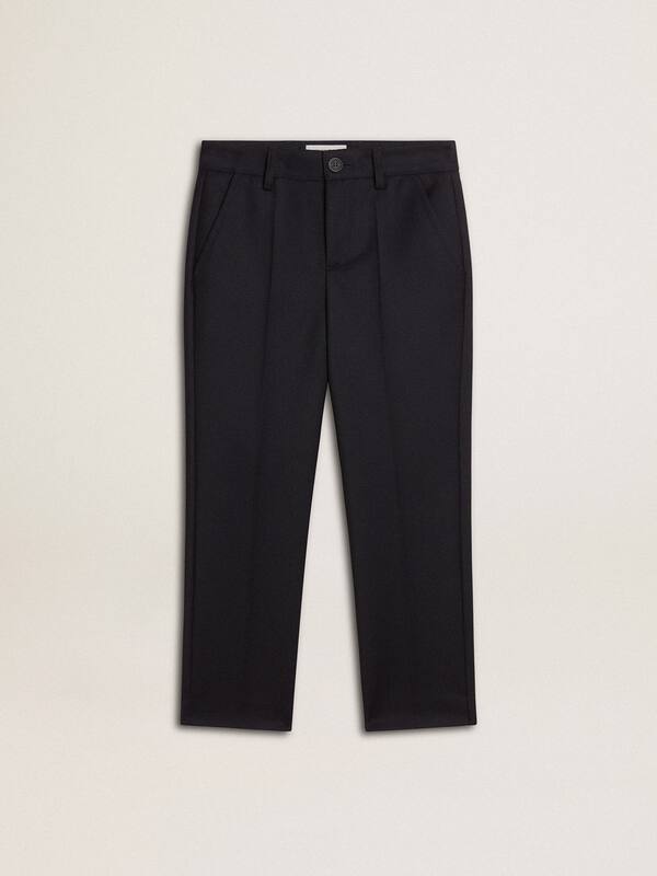 Golden Goose - Boys' dark blue wool pants in 