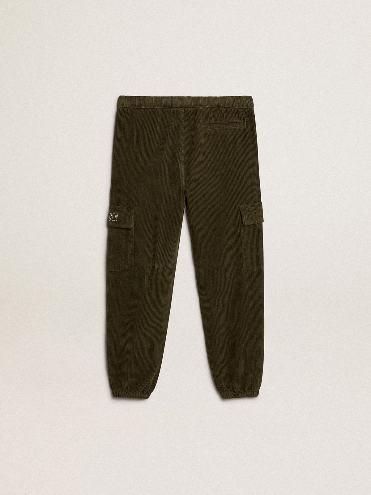 Golden Goose - Pantalón cargo verde oscuro de algodón  in 