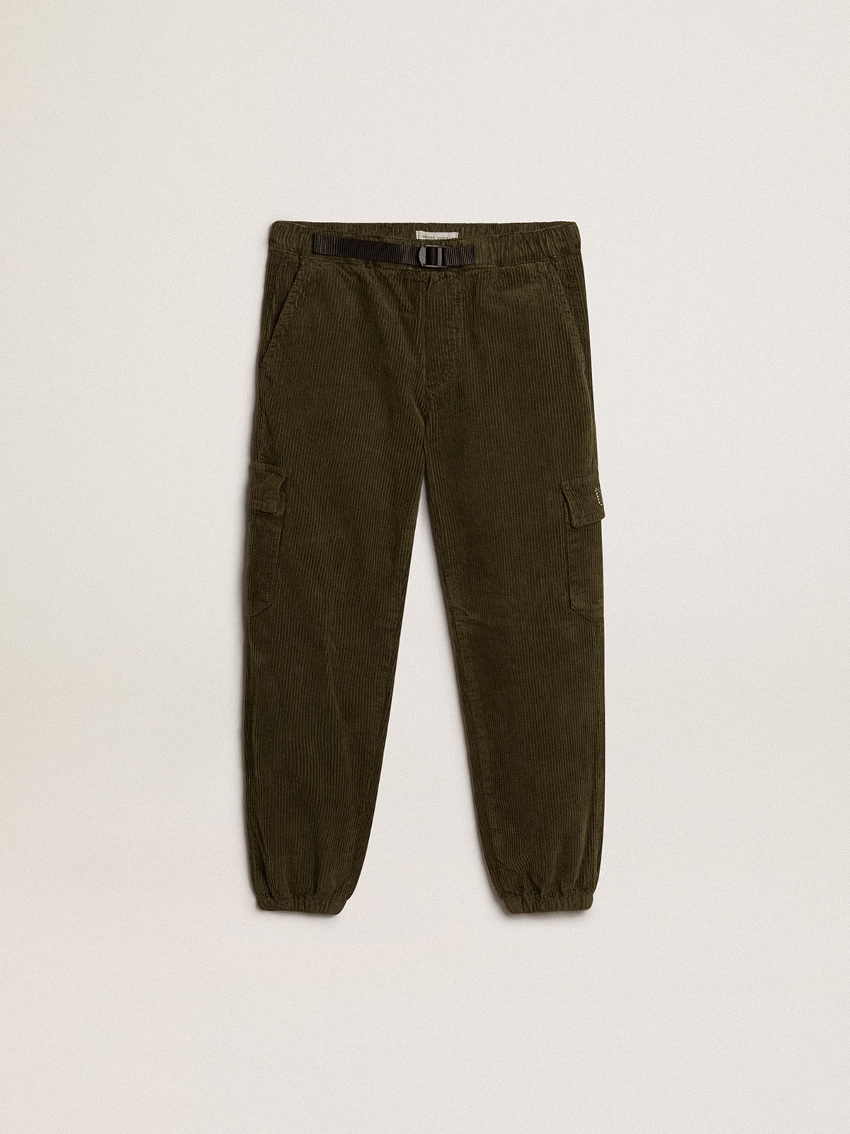 Golden Goose - Pantalon cargo en coton vert foncé  in 