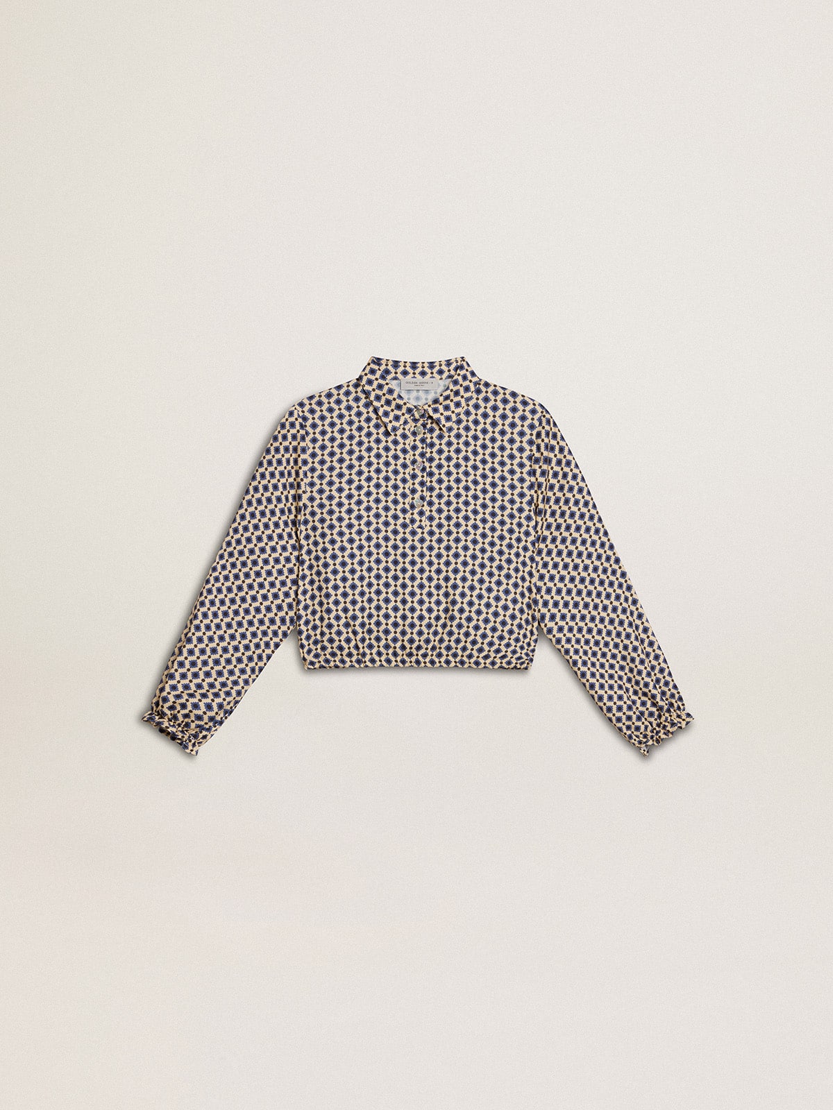 Golden Goose - Polo camicia da bambina con stampa geometrica in 