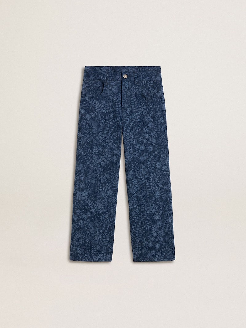 Jeans ampio da bambina dal lavaggio medio con stampa