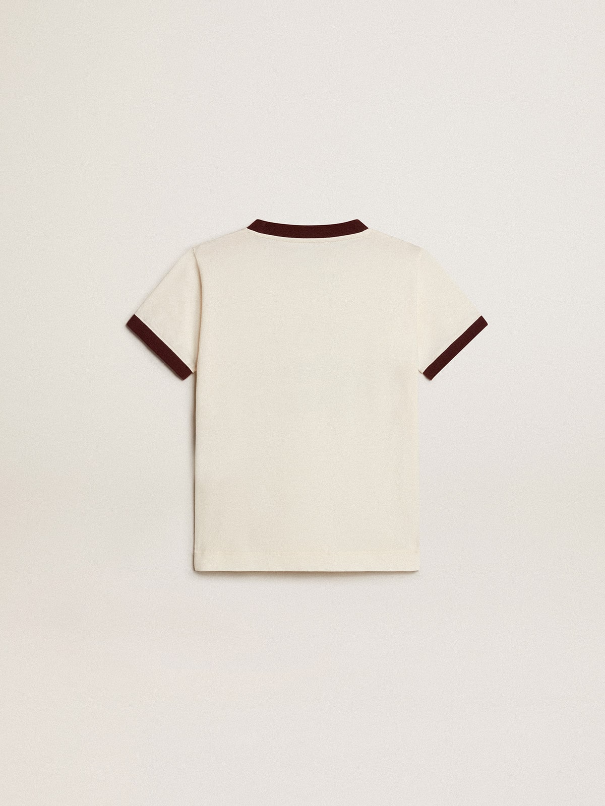 Golden Goose - Weißes Jungen-T-Shirt aus Baumwolle mit verblasstem Print in der Mitte in 
