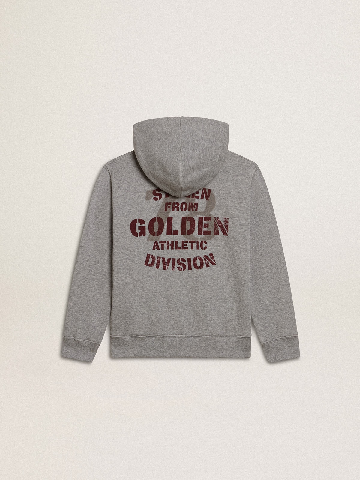 Golden Goose - Gray melange hooded sweatshirt with print on the back in 