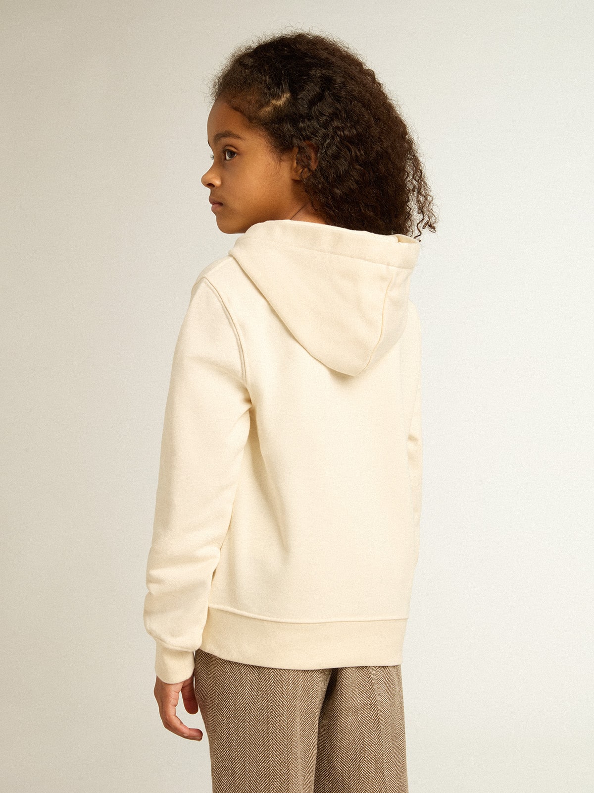 Golden Goose - Hooded sweatshirt in aged white with patches in 