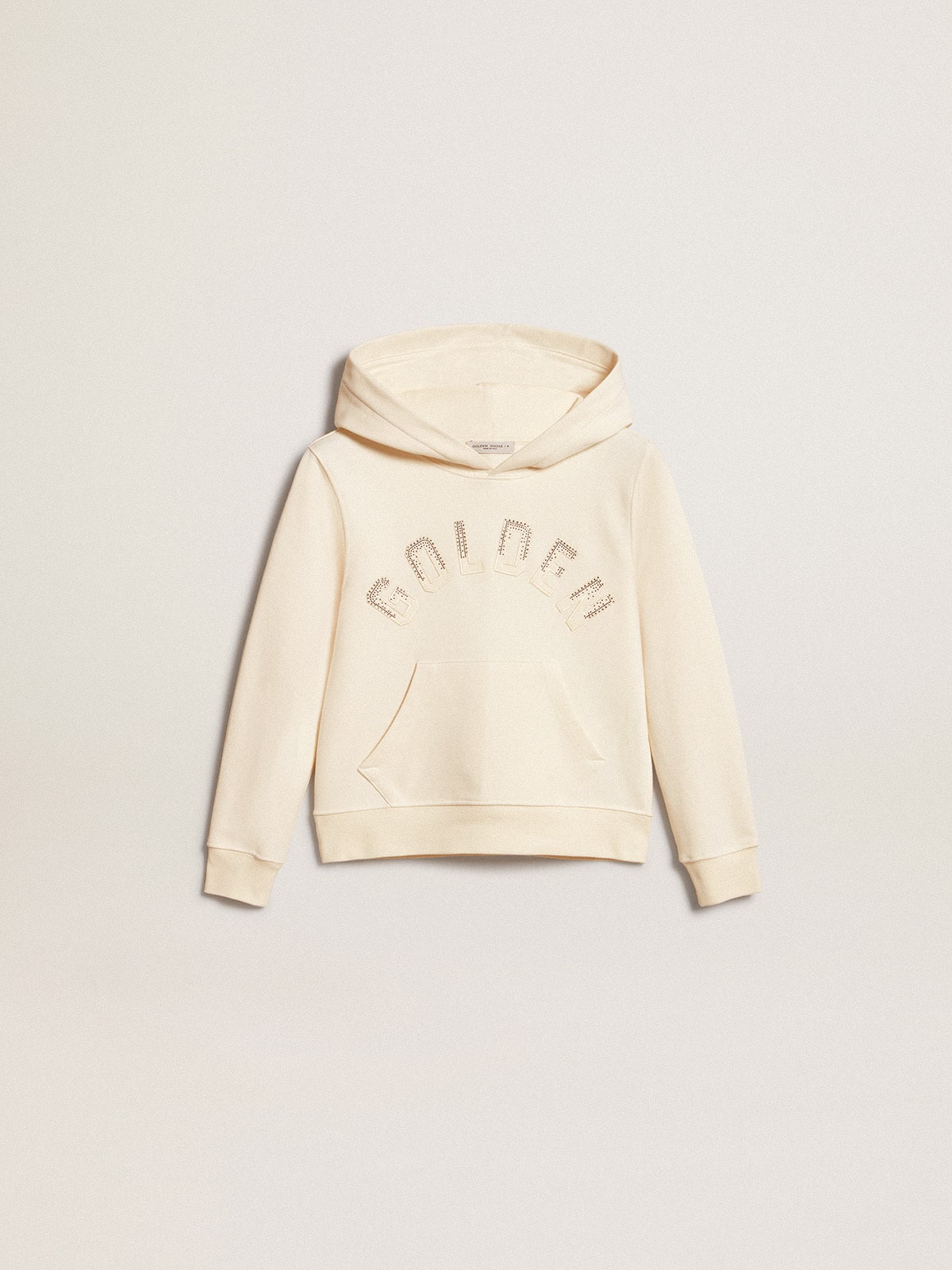 Golden Goose - Hooded sweatshirt in aged white with patches  in 