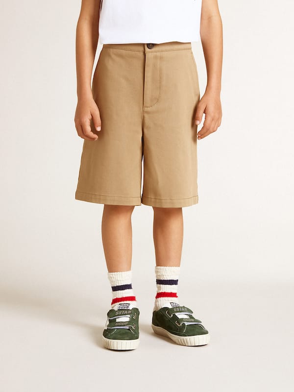 Golden Goose - Boys' shorts in beige cotton in 