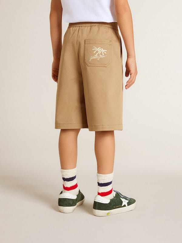 Golden Goose - Boys' shorts in beige cotton in 